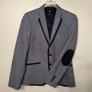 Grey Elbow Patch Blazer - Slim 36R